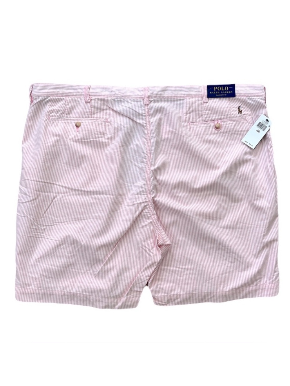NWT Polo Ralph Lauren ‘Classic Fit’ Pink and White Striped Shorts, Size 50B - Picture 2 of 4